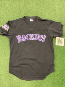 Majestic Colorado Rockies practice jersey XL Black Polyester Mesh MLB NWT - Picture 1 of 6