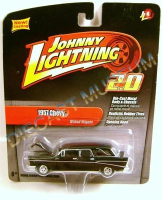 1957 '57 CHEVY CHEVROLET BEL AIR HEARSE WICKED WAGONS JOHNNY LIGHTNING JL 2.0 - Image 1 of 2