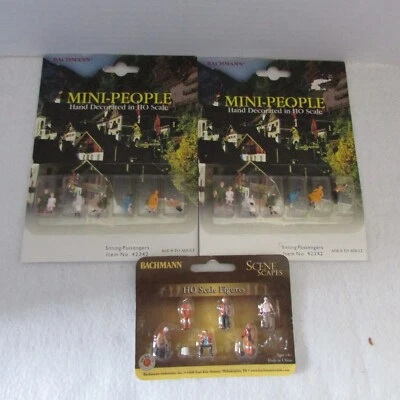 BACHMANN HO SCALE FIGURES, SITTING PASSENGERS & MAINTENANCE WORKERS, NEW - Image 1 of 2
