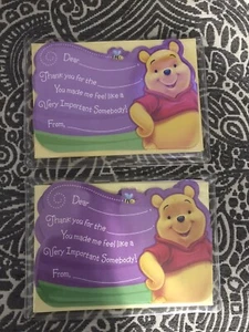 Winnie The Pooh Disney Hallmark THANK YOU Card Notes & Envelope -Opened Package - Picture 1 of 3