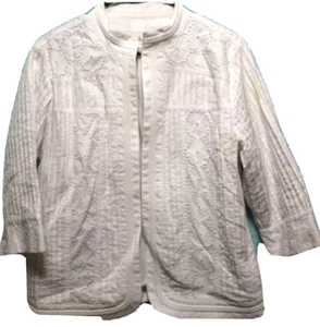 Tanjay ♈Woman's Solid Embroidered Wrap size 8~white - Picture 1 of 3