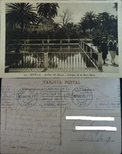 ANTIGUA POSTAL JARDINES ALCAZAR SEVILLA ESTANQUE REYES MOROS ANDALUCIA CC3807 - Bild 1 von 2