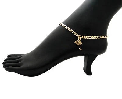 PULSEIRA TORNOZELEIRA CHARME RAINHA NEFERTITI CORRENTE FIGARO 4mm 11" - Imagem 1 de 4