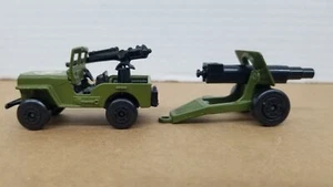 VTG 1976 Matchbox Sleet N Snow Army Jeep & Pull Behind Field Gun Nice Clean L4 - Picture 1 of 7