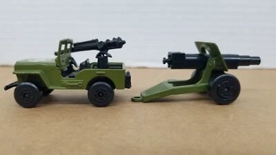 VTG 1976 Matchbox Sleet N Snow Army Jeep & Pull Behind Field Gun Nice Clean L4 - Image 1 of 4
