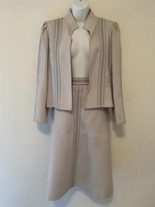 Louis Feraud XS 50s 60s 2 Piece Dress Suit Jacket Skirt Vintage France Grey VTG - Picture 1 of 12