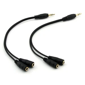 2-Pack Gold Plated 3.5mm Stereo Jack Splitter Cable Adapter Connectors 3.5mm ... - Picture 1 of 7