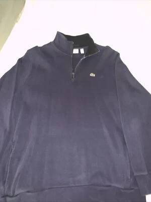 Suéter LACOSTE Para Hombres Calce Regular 1/4 Cremallera Cuello Talla 9 4xGrande Azul Marino Foto 1 de 4