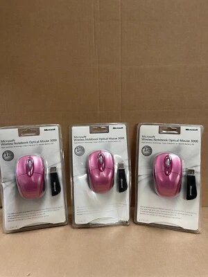 Microsoft Wireless Notebook Optical Mouse 3000 Windows Mac - DOUBLE PINK - Image 1 of 3