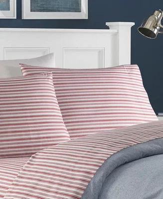 Nautica Coleridge 条纹全套棉 Percale 全新 $135 MSRP — 第 1/2 张图片