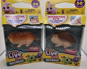 (2) Little Live NeeDees Pets "Splashee Otter & Ochee Hedgehog" - Picture 1 of 4