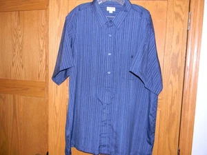 Hagger Cool 18 Tec SS Shirt Men's XXL Blue Color Striped Button Down - Picture 1 of 3