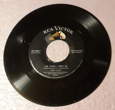 Perry Como The Things I Didn't Do/Papa Loves Mambo Record 7" Vinyl Records 45rpm - Image 1 of 2