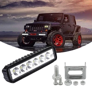 2X 6Inch 18W LED Work Light Bar Flood Fog Lamp Offroad Driving Truck SUV ATV 4WD - Picture 1 of 9