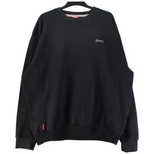 Slazenger Mens Sweatshirt Fleece Size 3XL Black Long Sleeve Crew Neck Cotton - Picture 1 of 8