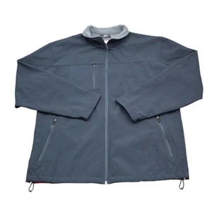 Ultraclub Jacket Mens Navy L Soft Shell Solid Full Zip Style # 8280 Logo on back - Picture 1 of 18