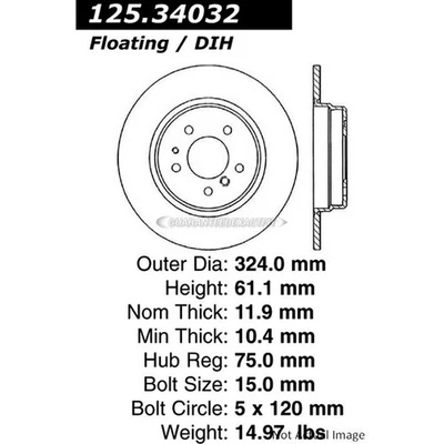Disco rotor freno trasero céntrico para BMW 850i 540i 740i Foto 1 de 3