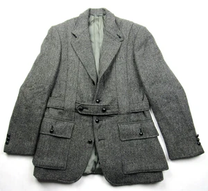 Vtg Scabal Bespoke Norfolk Jacket Mens 38 Tweed Wool Hunting Shooting Full Belt - Picture 1 of 14