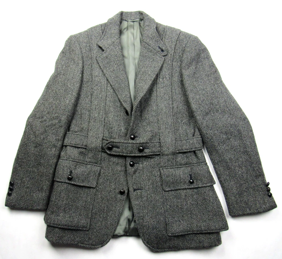 Vtg Scabal Bespoke Norfolk Jacket Mens 38 Tweed Wool Hunting Shooting Full Belt - Image 1 of 4