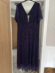 Flycurvy BNWT Purple Sequined Maxi Dress Size 3XL - Picture 1 of 11