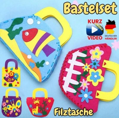CREATIVES TOYS Bastelset Filztasche Kinder Nähen Set zum selber basteln DIY schönes Geschenk