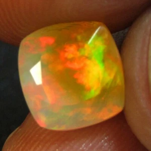 3.15Cts 100% Natural Color Play Unheated White Opal Cushion Cut Gemstone Ref-VDO - Picture 1 of 5