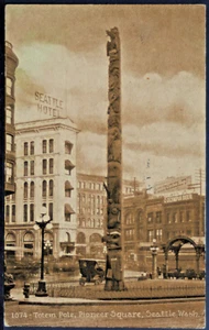 Totempfahl am Pioneer Square - Seattle Washington 1912 PC2521 - Bild 1 von 2