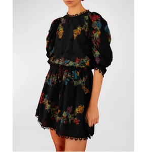 Neu mit Etikett $ 260 Farm Rio Louise Mini-Kleid mit Blumenmuster bestickt A-Linie - verschiedene Größen! - Bild 1 von 18