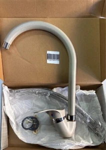 RUBINETTO MISCELATORE PER LAVELLO LAVANDINO CUCINA ACCIAIO INOX LACCATO AVORIO - Foto 1 di 2