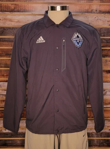 NWT Adidas Vancouver Whitecaps FC MLS Anthem Full-Snap Jacket Size Medium Gray Cover