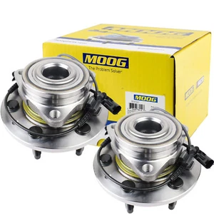 Par de bujes de cojinete de rueda delantera 4x4 Moog para 07-13 GMC Silverado 1500 2007-14 Tahoe - Imagen 1 de 11