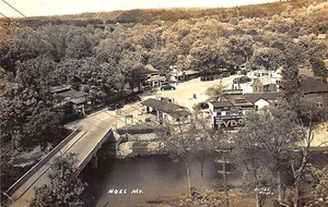 Noel MO Tydol Gas Station Aerial View Shadow Lake Cafe RPPC Postcard - Picture 1 of 2