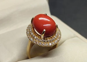 Natural Rare Red Australian Coral Women 925 Silver Handmade Women Solitaire Ring - Picture 1 of 12