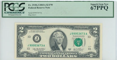 2003A PCGS $2 FW Superb Gem New 67PPQ - Image 1 of 2