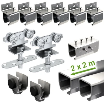 Laufschiene, Schiebetürbeschlag für Innen und Außent - 4,00m für Wand - Bild 1 von 4
