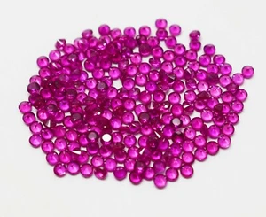 Lote de 8 piezas de piedras preciosas sueltas corte redondo rubí rojo rosado natural certificado de 2 mm - Imagen 1 de 7