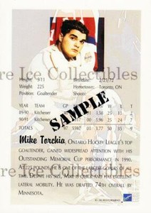 1991 Ultimate Draft Promos #3 Mike Torchia