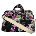 DACHEE Laptop Computer Messenger Bag Water-Resistant Floral Black Peony 15.6 in