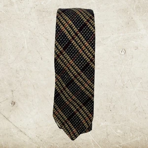 Vintage Wool Men’s Necktie Classic Plaid Check Tartan Blue Burgundy Beige - Picture 1 of 11