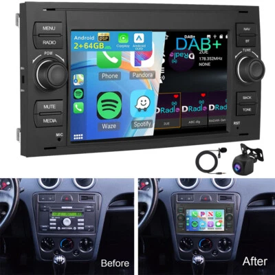 DAB+ Android 15.0 Autoradio Für Ford Fusion 2006–2012 GPS Navi BT Carplay 2+64GB - Bild 1 von 4