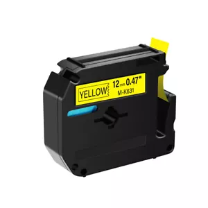 1PK Black on Yellow Tape for Brother P-touch MK631 M-K631 PT-90 12mm Label Maker - Bild 1 von 8