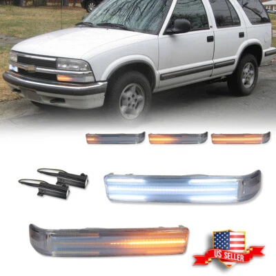 Clear Front Switchback LED Signal Lights For 98-04 Chevy S10 Blazer GMC Sonoma - Image 1 of 4