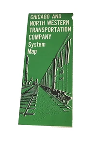 Chicago North Western Transportation Company System Map Railroad Train Vintage - Picture 1 of 6