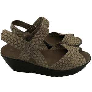 Bernie Mev Womens 40 US 9-9.5 Halle Bronze Mary Jane Platform Wedge Heel Sandals - Picture 1 of 7