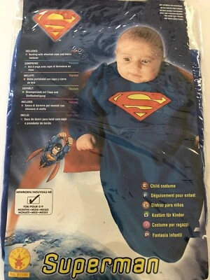 DISFRAZ DE SUPERHÉROE INFANTIL SUPERMAN BANDERÍN Recién Nacido para 0-9 Meses Foto 1 de 4