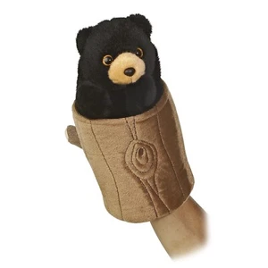 Aurora - Hand Puppet - 10" Black Bear Pop Up Puppet Interactive Stuffed Animal - Picture 1 of 2