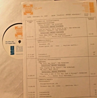 2/19/87 SOLID GOLD SCRAPBOOK PRESENTS SMOKEY ROBINSON w/7 INTERVIEWS & 12 TUNES - Image 1 of 2
