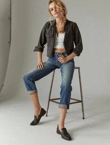 Lucky Brand Damen Distressed Cropped Trucker Jacke Gr. XL - Bild 1 von 12