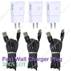 USB Fast Charger Wall Power Adapter 10Ft Long Type C Cable For Samsung Android - Picture 1 of 14