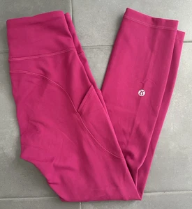 Lululemon Invigorate High Rise 23" Crop Leggings Magenta Purple LW6BF8S Size 0 - Picture 1 of 5